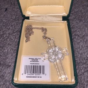 NWT Waterford Crystal Cross Pendant Necklace